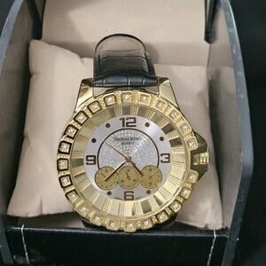 57.1mm Men's LARGE Analog Wristwatch Black Leatherette band